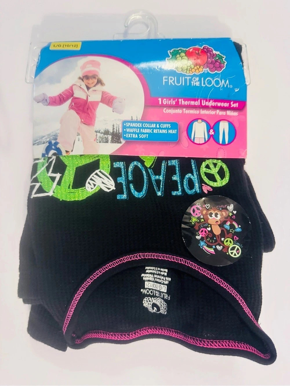 Fruit of the Loom Girls' Thermal Underwear Set Thermal Underwear Set Black &